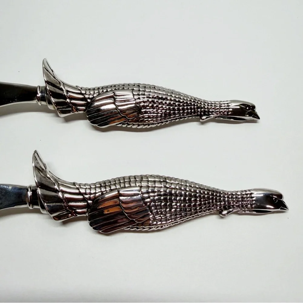 Vintage Silver Plate Turkey Dip Spread Knives
